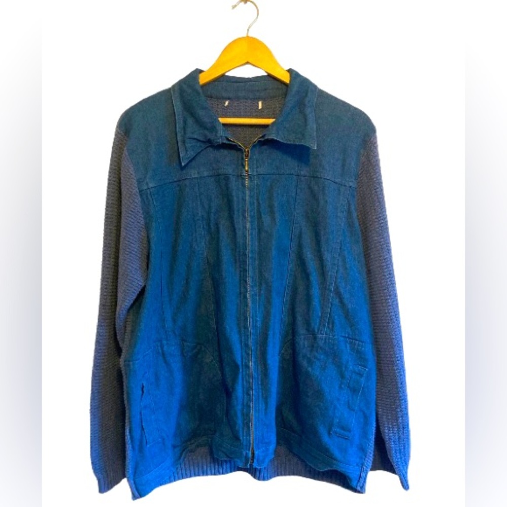 Denim & Knit Zip Up